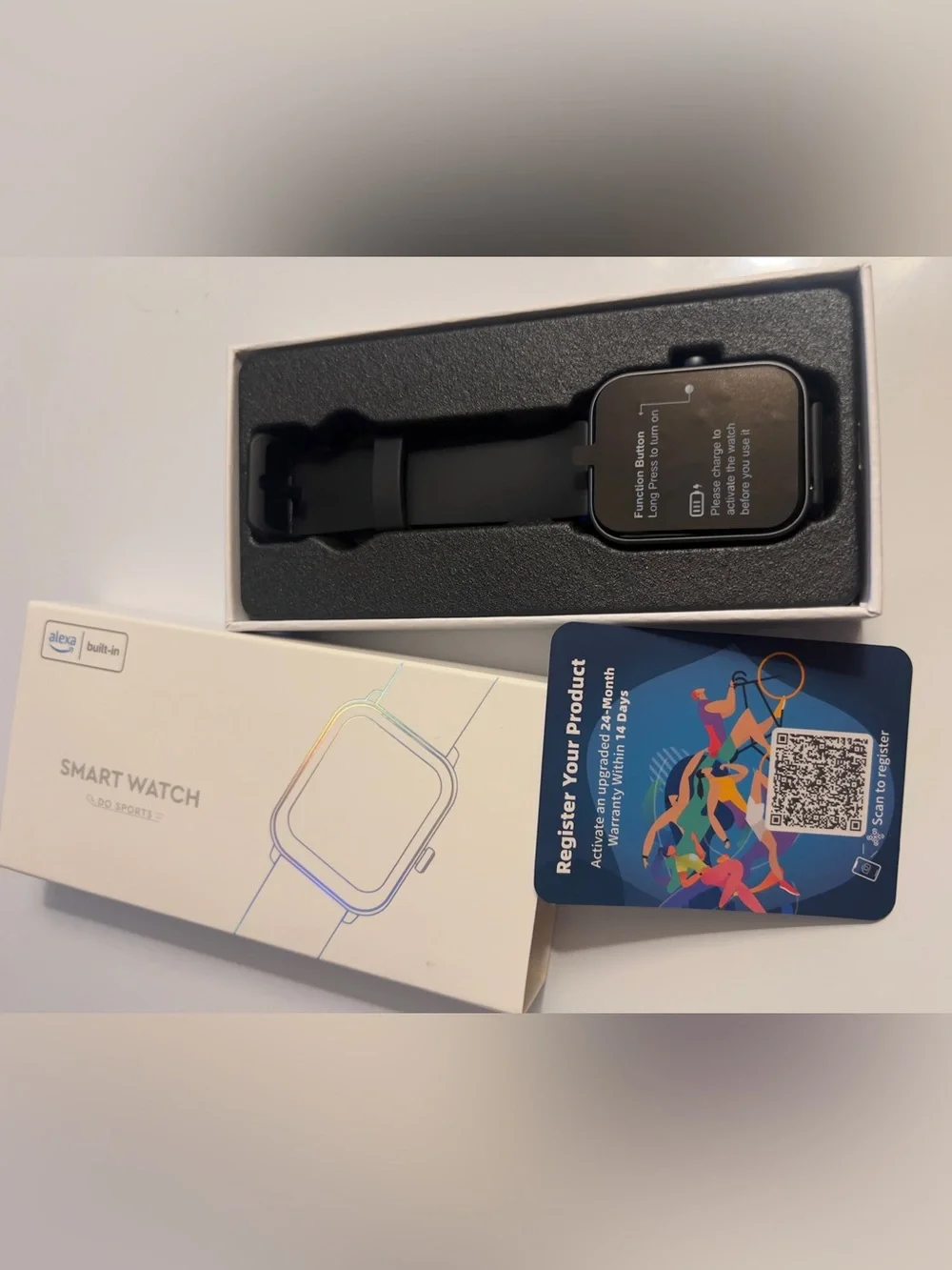 Do Sports Fitness Smart Watch IDW19 Black with Alexa Built-In Open Box NEW